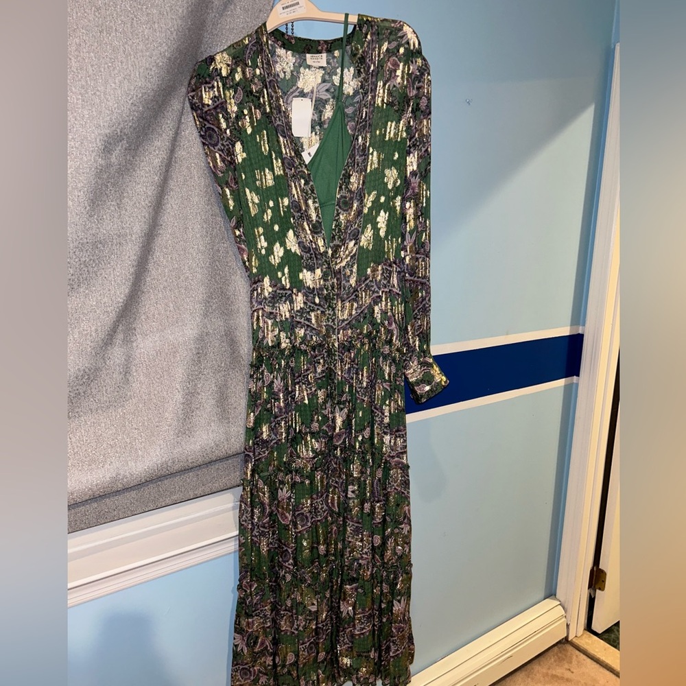 hemant and nandita dress nwt green and purple dress